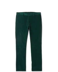 Мужские темно-зеленые вельветовые классические брюки от Etro