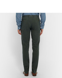 Мужские темно-зеленые вельветовые классические брюки от Boglioli