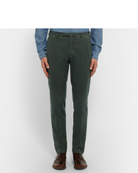 Мужские темно-зеленые вельветовые классические брюки от Boglioli
