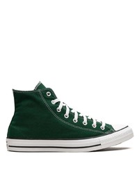 Мужские темно-зеленые высокие кеды из плотной ткани от Converse