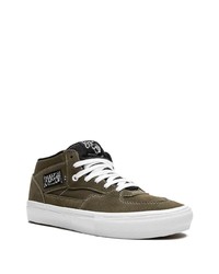 Мужские темно-зеленые высокие кеды из плотной ткани от Vans