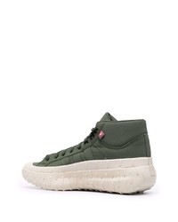 Мужские темно-зеленые высокие кеды из плотной ткани от Y-3