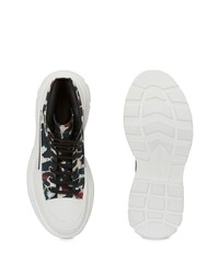 Мужские темно-зеленые высокие кеды с принтом от Alexander McQueen