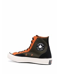 Мужские темно-зеленые высокие кеды от Converse