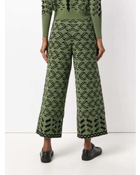 Темно-зеленые вязаные брюки-кюлоты от Temperley London