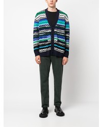 Мужские темно-зеленые джинсы с вышивкой от Missoni