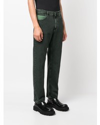 Мужские темно-зеленые джинсы с вышивкой от Missoni