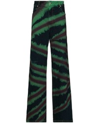 Мужские темно-зеленые джинсы с принтом тай-дай от Eckhaus Latta