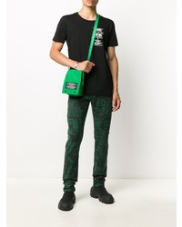 Мужские темно-зеленые джинсы с принтом от Diesel
