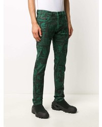 Мужские темно-зеленые джинсы с принтом от Diesel