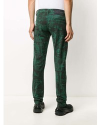 Мужские темно-зеленые джинсы с принтом от Diesel