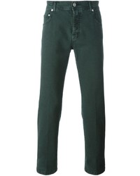 Мужские темно-зеленые джинсы от Kiton