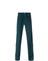 Мужские темно-зеленые джинсы от Kiton