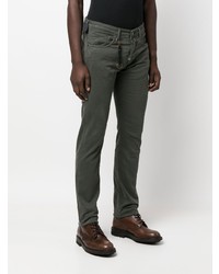 Мужские темно-зеленые джинсы от Incotex