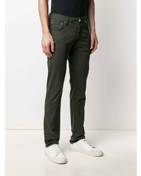 Мужские темно-зеленые джинсы от Jacob Cohen