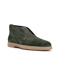 Темно-зеленые замшевые ботинки дезерты от Santoni