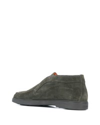 Темно-зеленые замшевые ботинки дезерты от Santoni