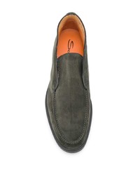 Темно-зеленые замшевые ботинки дезерты от Santoni
