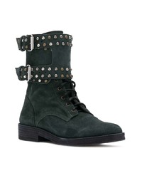 Женские темно-зеленые замшевые ботинки на шнуровке с шипами от Isabel Marant