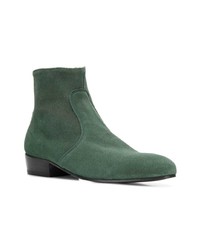 Мужские темно-зеленые замшевые ботинки челси от Leqarant
