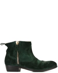Женские темно-зеленые замшевые ботинки от Golden Goose Deluxe Brand