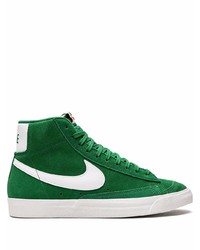 Мужские темно-зеленые замшевые высокие кеды от Nike