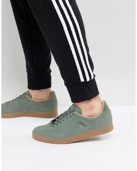 Мужские темно-зеленые замшевые низкие кеды от adidas Originals
