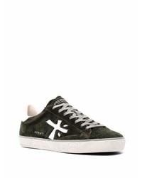 Мужские темно-зеленые замшевые низкие кеды от Premiata