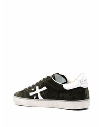 Мужские темно-зеленые замшевые низкие кеды от Premiata