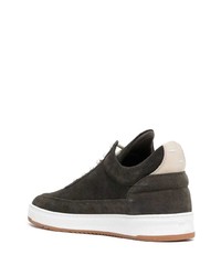 Мужские темно-зеленые замшевые низкие кеды от Filling Pieces