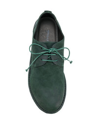 Темно-зеленые замшевые туфли дерби от Marsèll