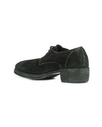 Темно-зеленые замшевые туфли дерби от Guidi