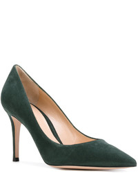 Темно-зеленые замшевые туфли от Gianvito Rossi