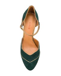 Темно-зеленые замшевые туфли от Chie Mihara