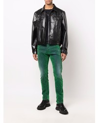 Мужские темно-зеленые зауженные джинсы от DSQUARED2