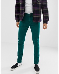 Мужские темно-зеленые зауженные джинсы от ASOS DESIGN