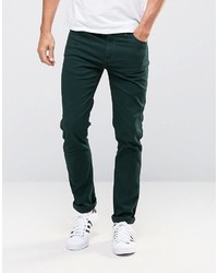 Мужские темно-зеленые зауженные джинсы от Farah