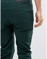 Мужские темно-зеленые зауженные джинсы от Farah