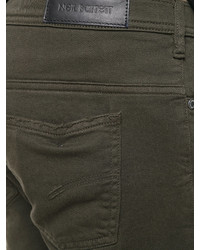Мужские темно-зеленые зауженные джинсы от Neil Barrett