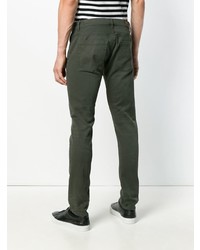 Мужские темно-зеленые зауженные джинсы от Dondup