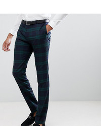 Мужские темно-зеленые классические брюки в клетку от Twisted Tailor