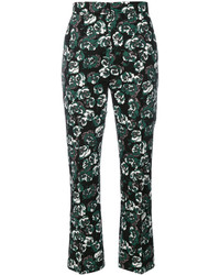 Женские темно-зеленые классические брюки с принтом от Marni