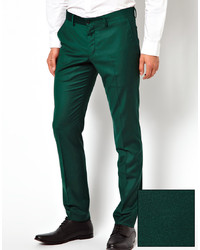 Мужские темно-зеленые классические брюки от Selected