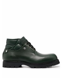 Темно-зеленые кожаные ботинки дезерты от Jil Sander