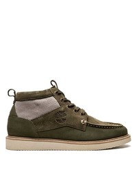 Темно-зеленые кожаные ботинки дезерты от Timberland