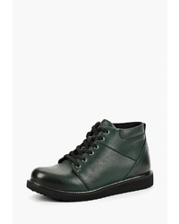 Женские темно-зеленые кожаные ботинки на шнуровке от Alessio Nesca