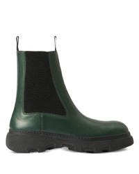 Мужские темно-зеленые кожаные ботинки челси от Burberry