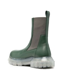 Мужские темно-зеленые кожаные ботинки челси от Rick Owens