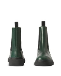 Мужские темно-зеленые кожаные ботинки челси от Burberry