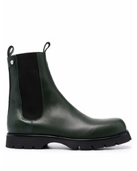 Мужские темно-зеленые кожаные ботинки челси от Jil Sander